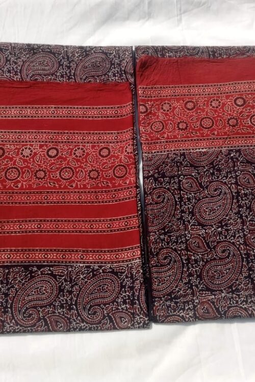 Loan Cottan Shurt Dupatta Wength47 Length 3meter Color Red/Black